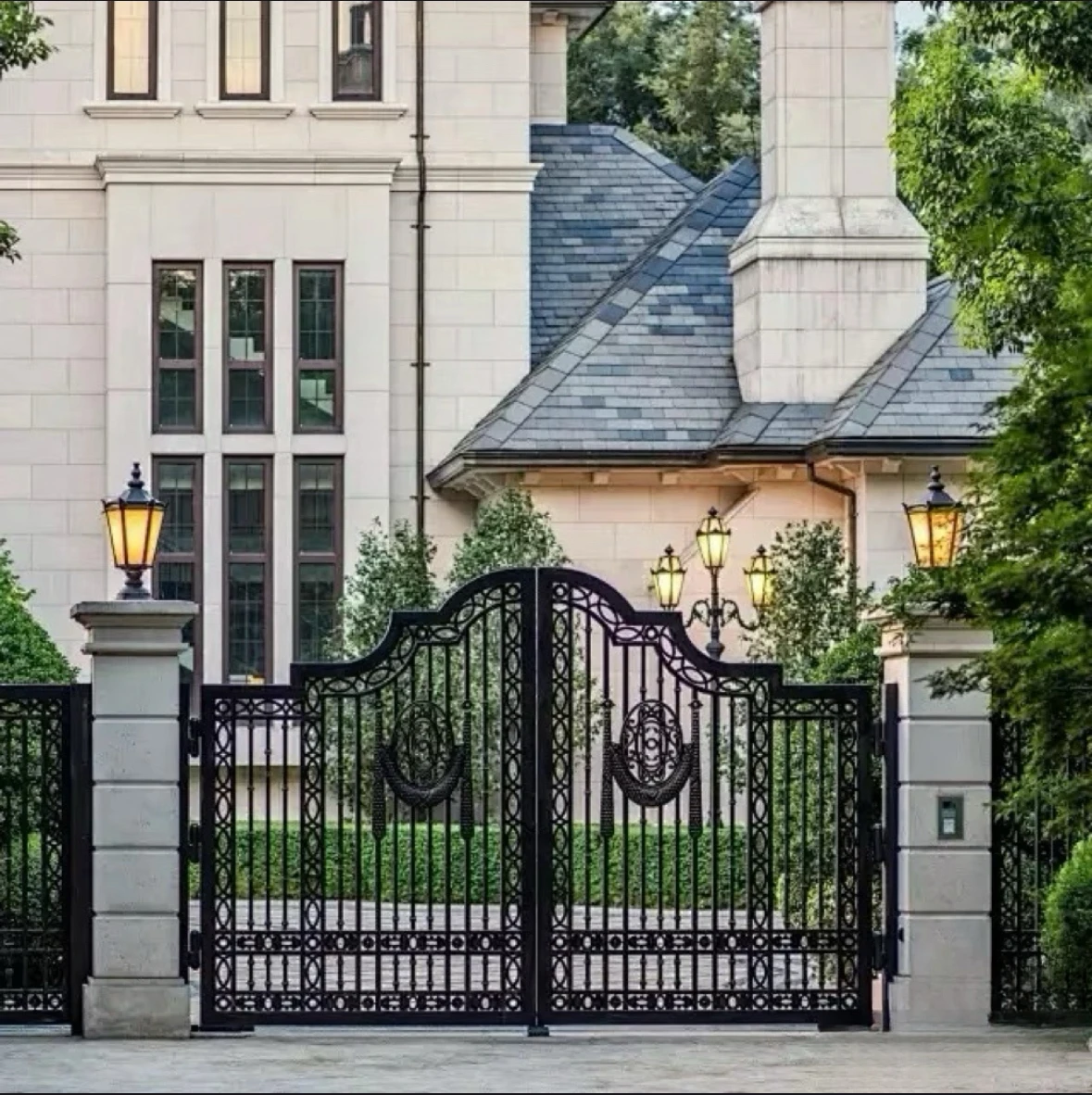 Custom TD French Design Waterproof Anti-Theft Stainless Steel Wrought Iron Luxury Villa Entrance Door
