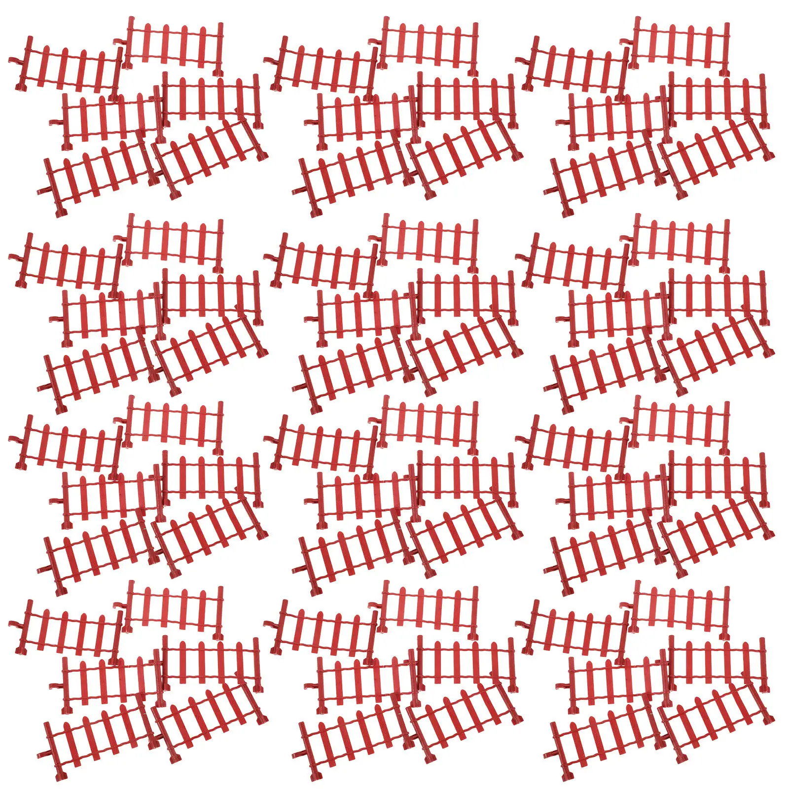 100pcs Mini Plastic Farm Fence for Cake Decorating, Diorama, Sand Table & Educational Props – 9cm Realistic