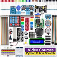 SunFounder Starter Kit for Raspberry Pi 5 4B 3B B+ 400, Python C Java Scratch Node.js, Video Courses (Raspberry Pi NOT Included)