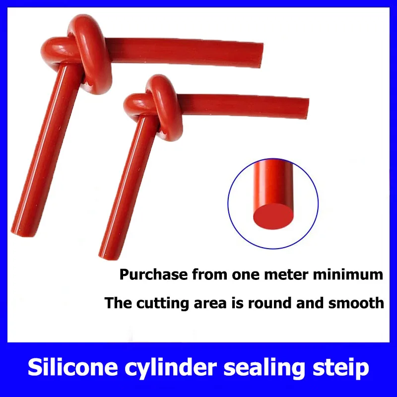 1Meter Diameter 3-20mm Red Silicone Round Rubber Solid Silicone Seal High Temperature Seal O-Ring