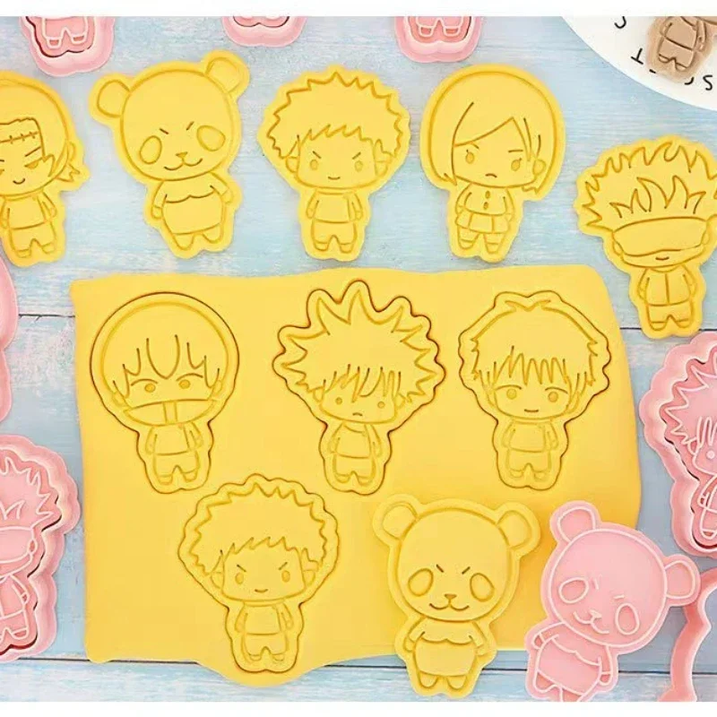 Anime Demon Slayer Cookie Cutters Molds Set DIY Cartoon Cookie Stamp Pastry Tools Biscuit Mold for Baking Fondant Cutter