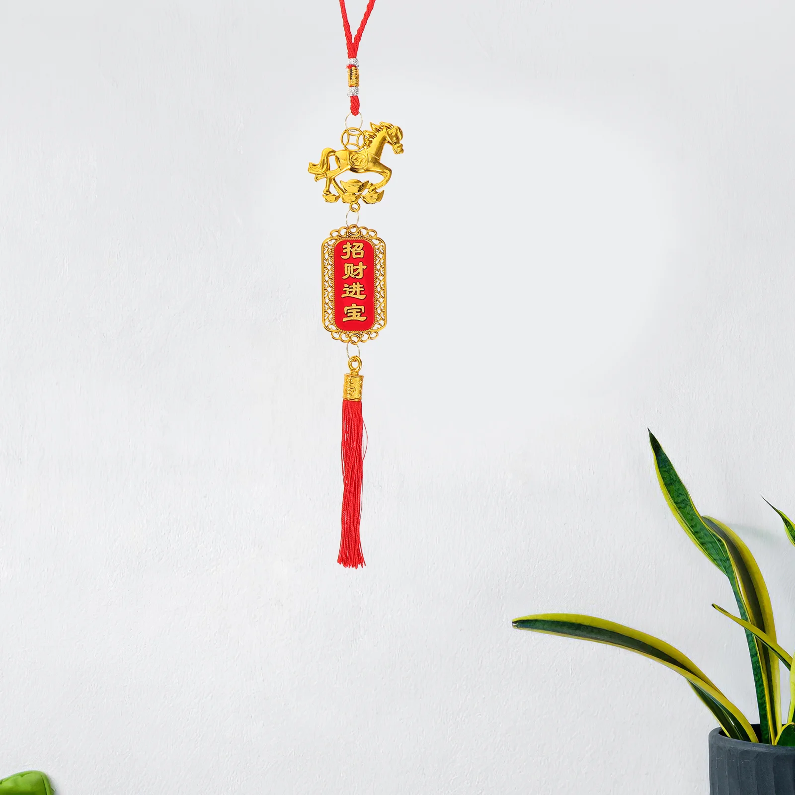 12 Stücke Chinesische Neujahr Ornamente Sternzeichen Pferd Anhänger Rote Quaste Mond Neujahr Hängende Dekorationen Frühling Festival Glück