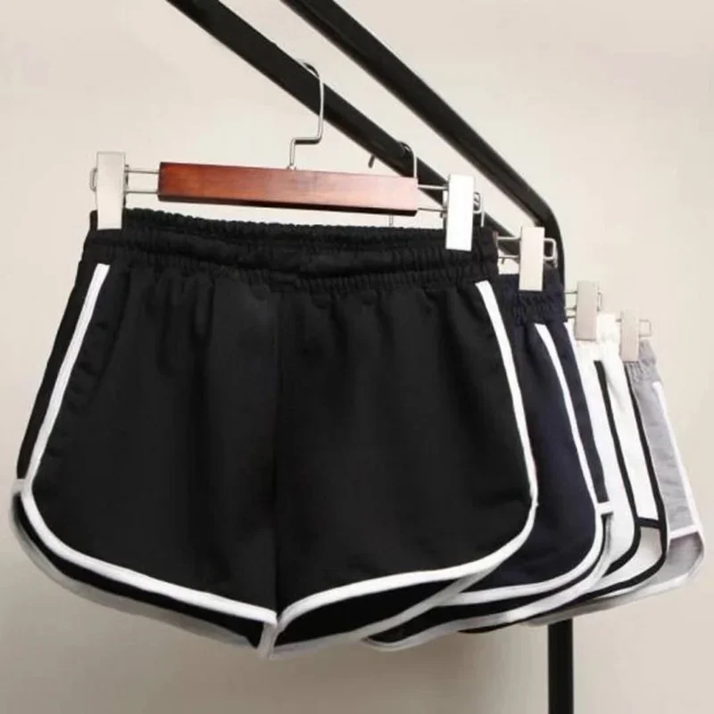 Short de sport pour femmes, couleur bonbon, Anti-vide, slim, décontracté, taille élastique, plage, pantalon court