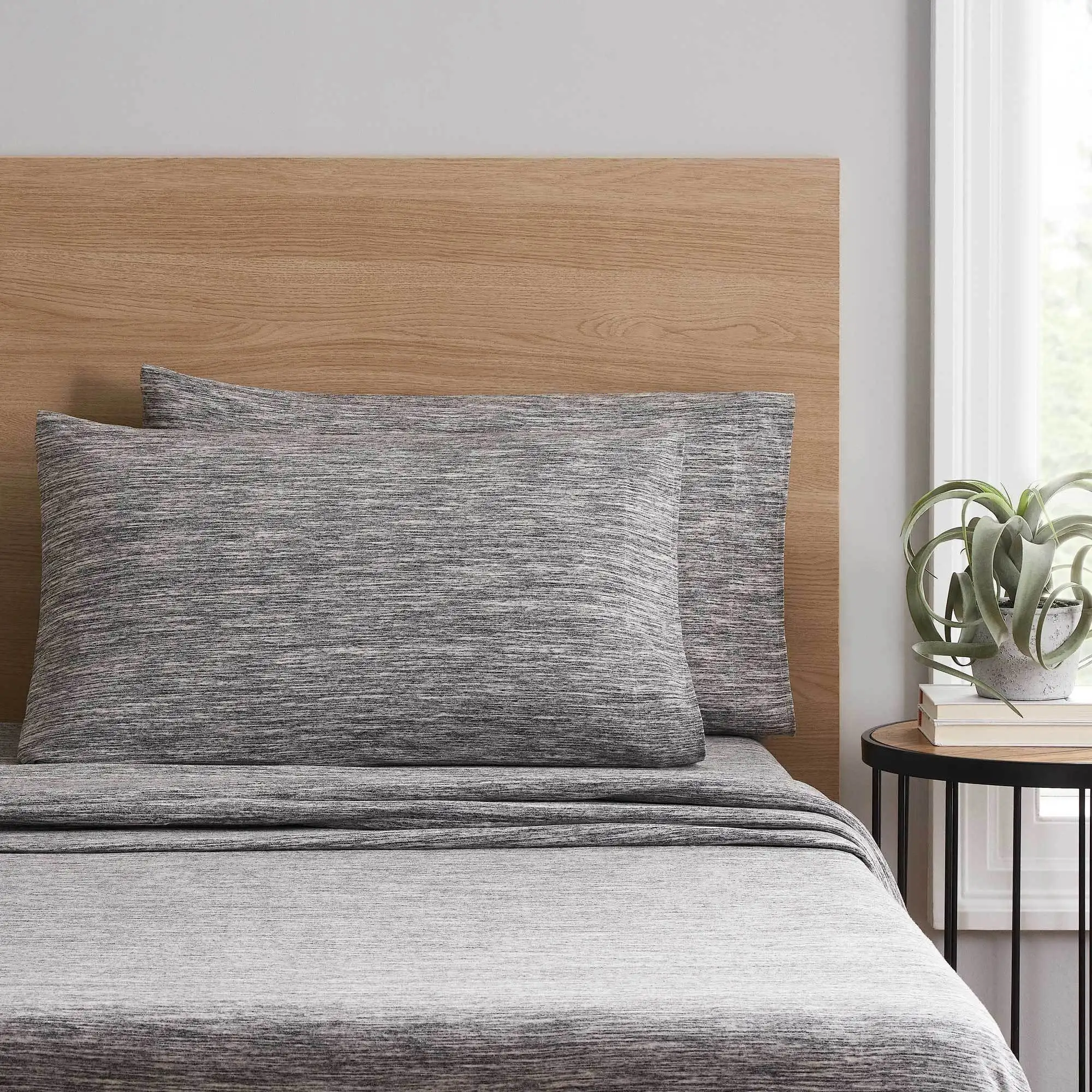 

Extra Soft Adult Jersey Bed Sheet Set, King, Grey Spacedyed, 4 Pieces