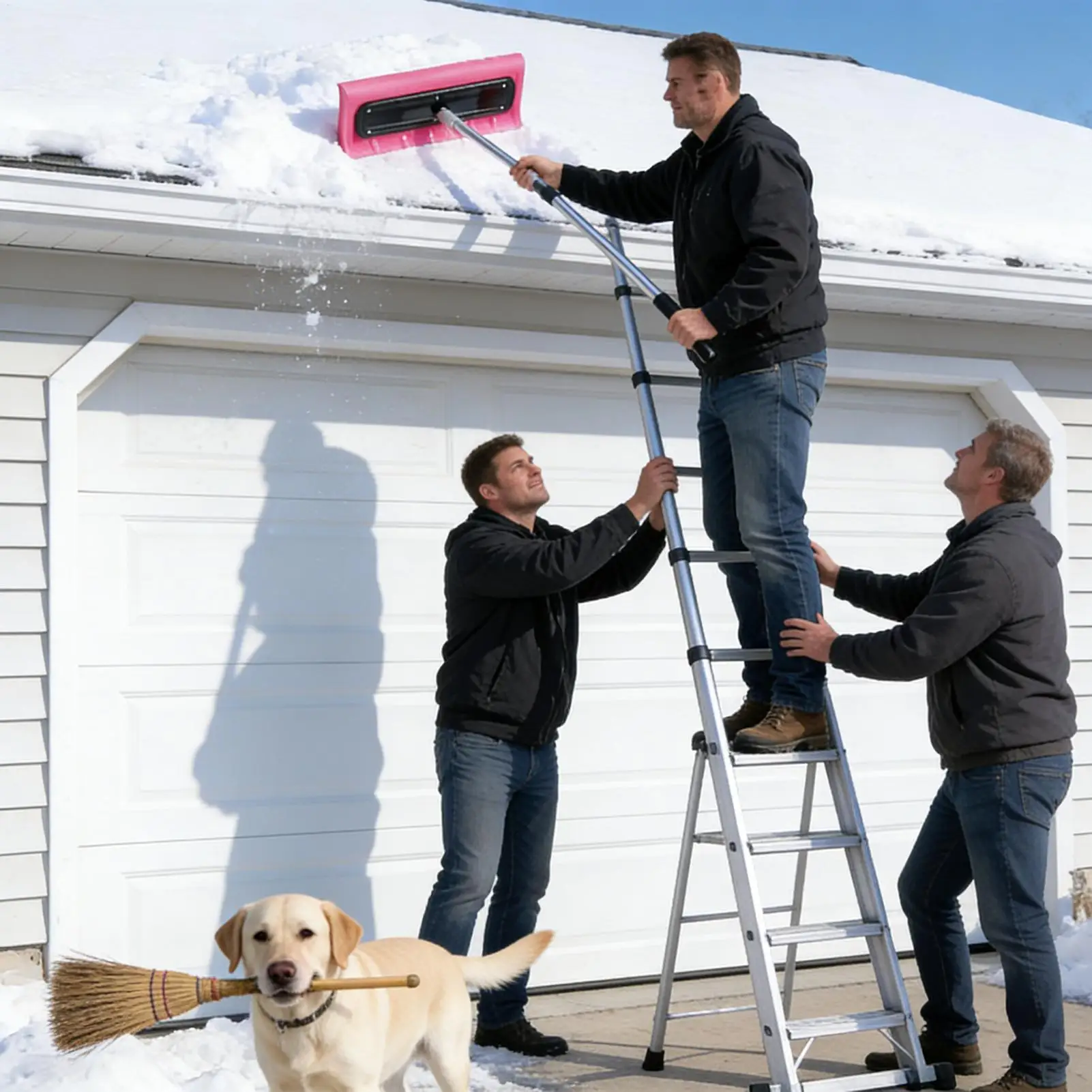 

Winter Tool Light Snow Brush Foam Head High-Altitude Roof Snow Rake Designed For Roofs Home Lawn Backyard Outdoor