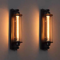 Retro Industrial Style Iron Wall Light Corridor Staircase Restaurant Loft Bedroom Lamp Bedside House Decor Indoor LED Lighting