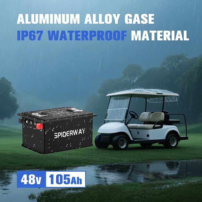 (Ship from US) 48V 105Ah Bluetooth LiFePO4 Lithium Battery, W/ Charger for EZGO 2Five, Express L4/L6/S4/S6, Freedom RXV/TXT Golf Cart
