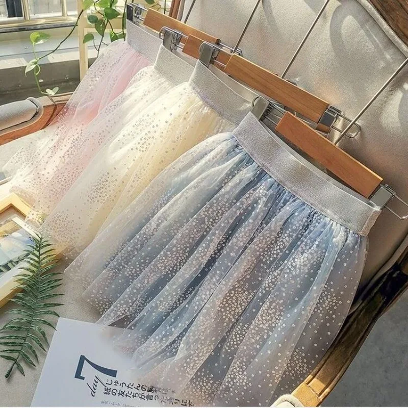 Summer Girls Baby Skirt Children's Day Gift Fashion All-match Puff Skirt Tulle Skirt