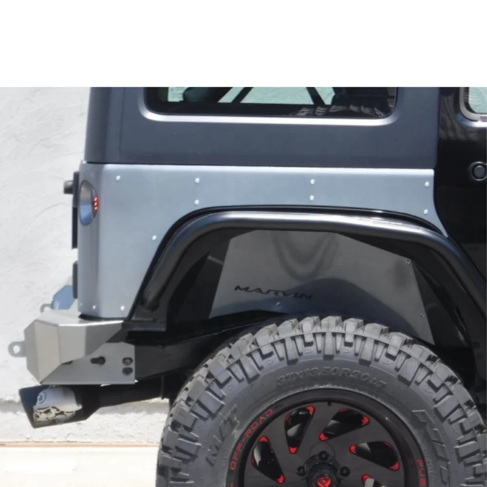 HIACE HOME Use for 4X4 Body KitJeep Wrangler JK Crawler Rear Corner Guard Rear Fender Aluminum Mud Black
