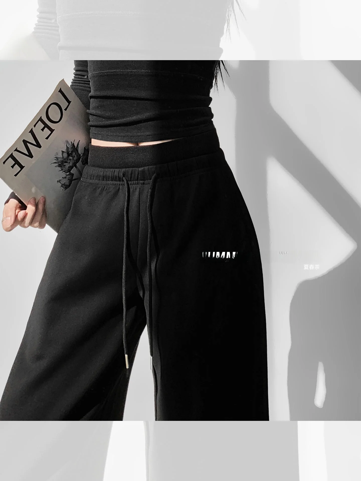 Spodnie damskie Thiened Fce, codzienne, z wysokim stanem, patchworkowe, z szerokimi nogawkami, z mankietami, na lato, wiosnę, do noszenia na co dzień.