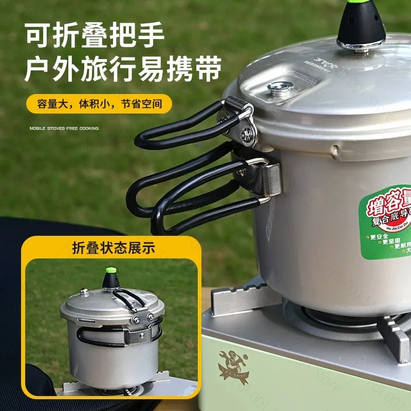 Folding Pressure Cooker Portable Rice Cooker Kitchen Pressure Cooker Cookware  Outdoor Outdoor Camping Cook Tool Steamer