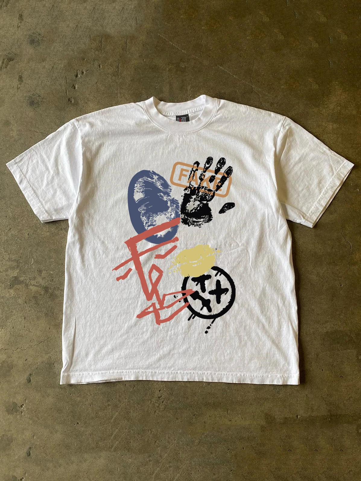 純綿260gヘビーウェイト半袖tシャツ-ユニセックス-ストリートスタイル-ハイストリートファッション-ハンドプリントプリントトップ