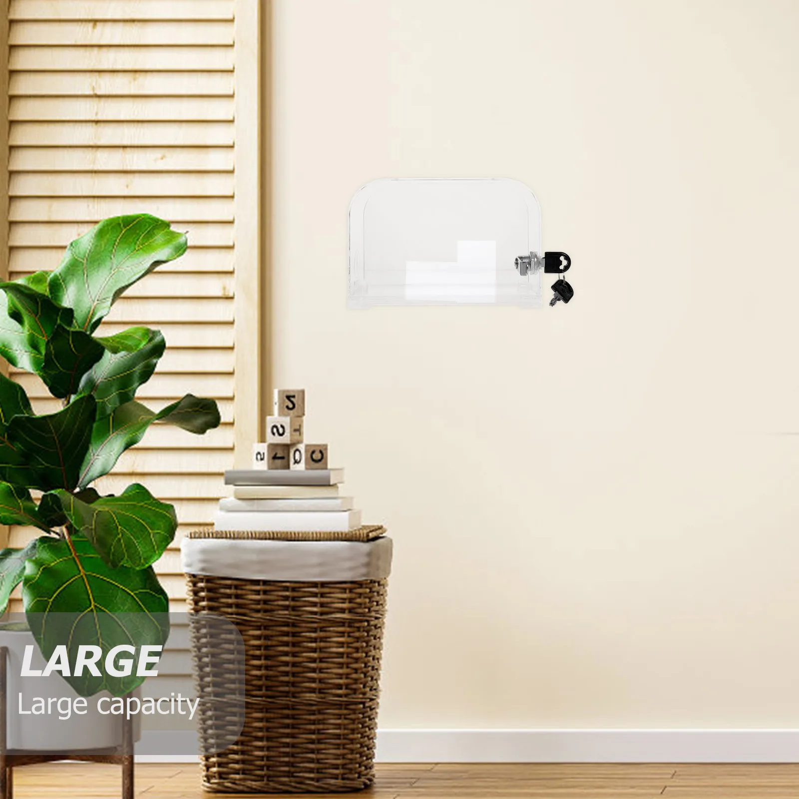 صندوق بطاقات الأعمال الأكريليك سعة كبيرة قفل آمن تصميم مكتب منظم حقيبة للتخزين حامل البطاقة حامل بطاقات المكتب