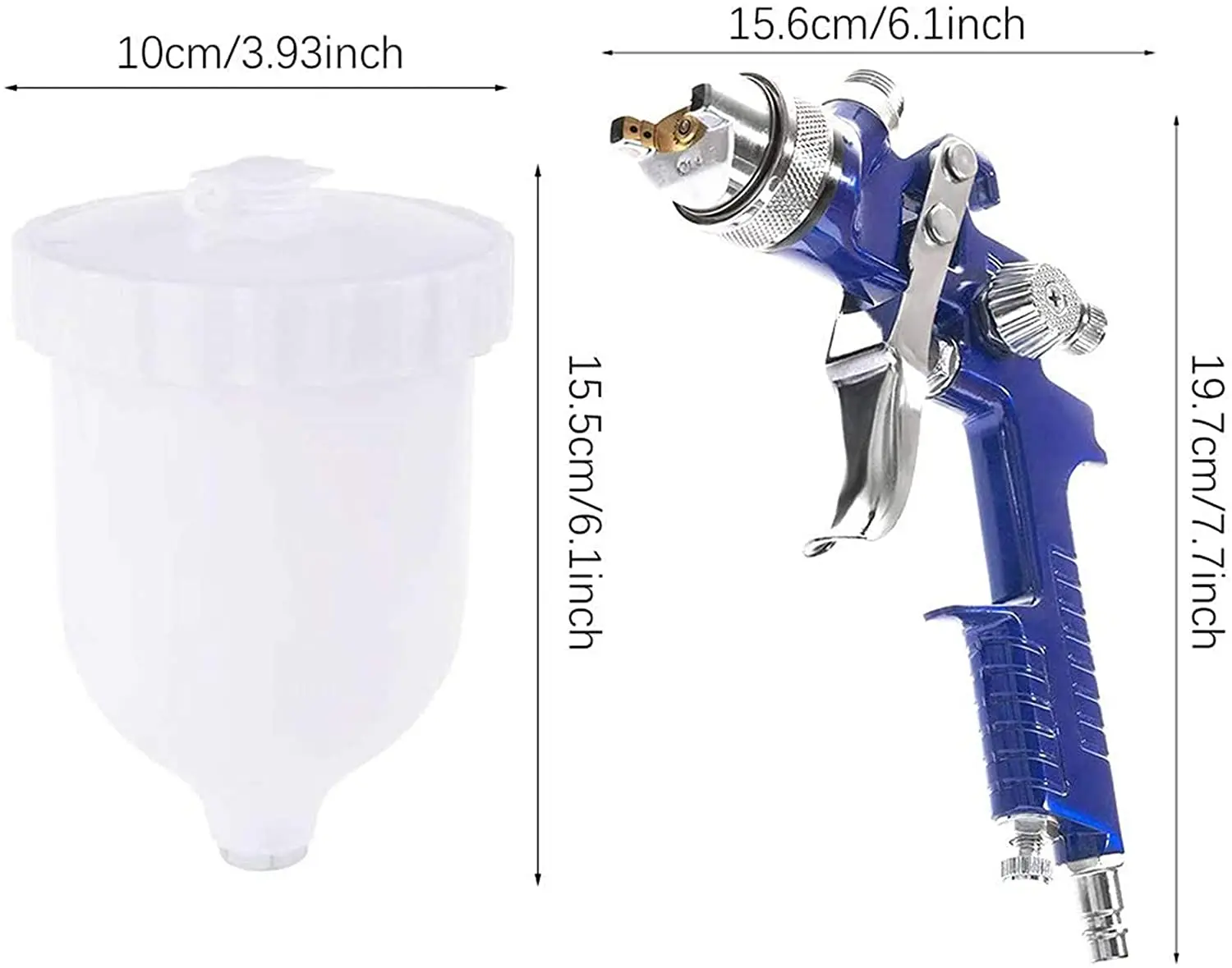 Pistola a spruzzo ad alta nebbia pistola a spruzzo HVLP 1.4/1.7/2.0mm 3 punte del fluido aerografo Kit di verniciatura a spruzzo fai da te pistola a spruzzo portatile per vernice per auto