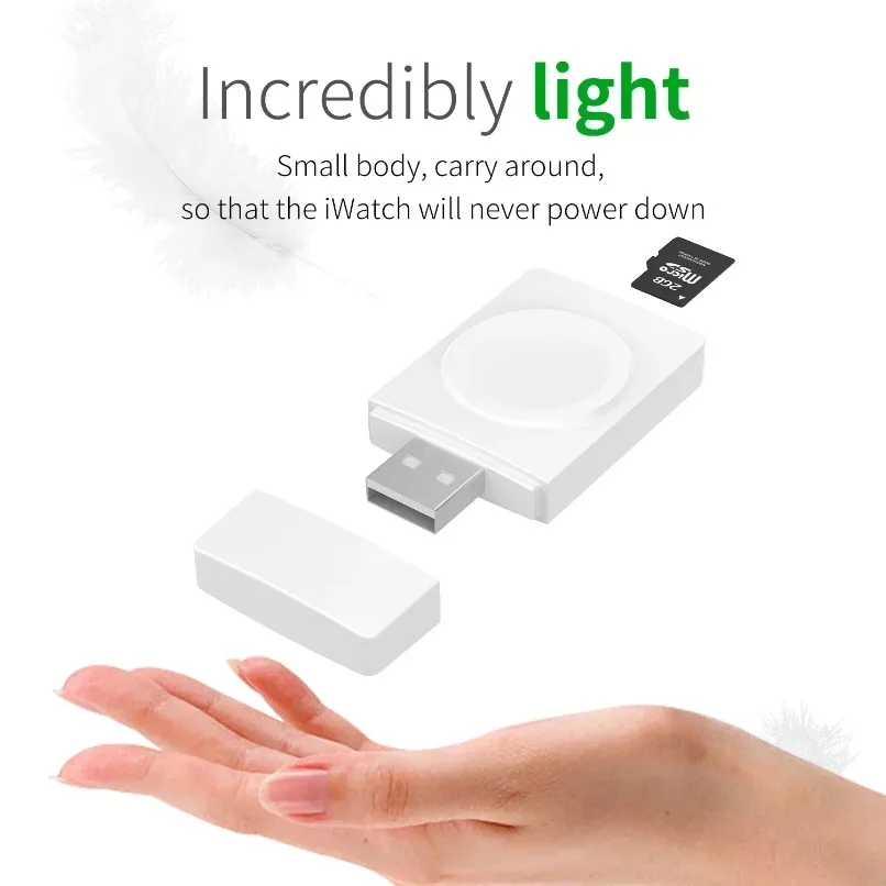 2 in 1 Magnetic Wireless Charger with TF SD Card Reader USB Adapter High Efficiency Chip Fast Charging Waterproof Fireproof