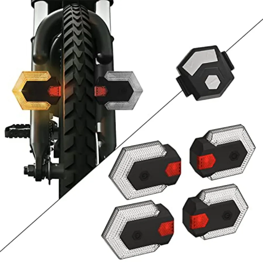 

Bike Tail Light with Turn Signal Bicycle Turn Signals Front and Rear Split Bike Tail Light 5 Modes USB Rechargeable Waterproof