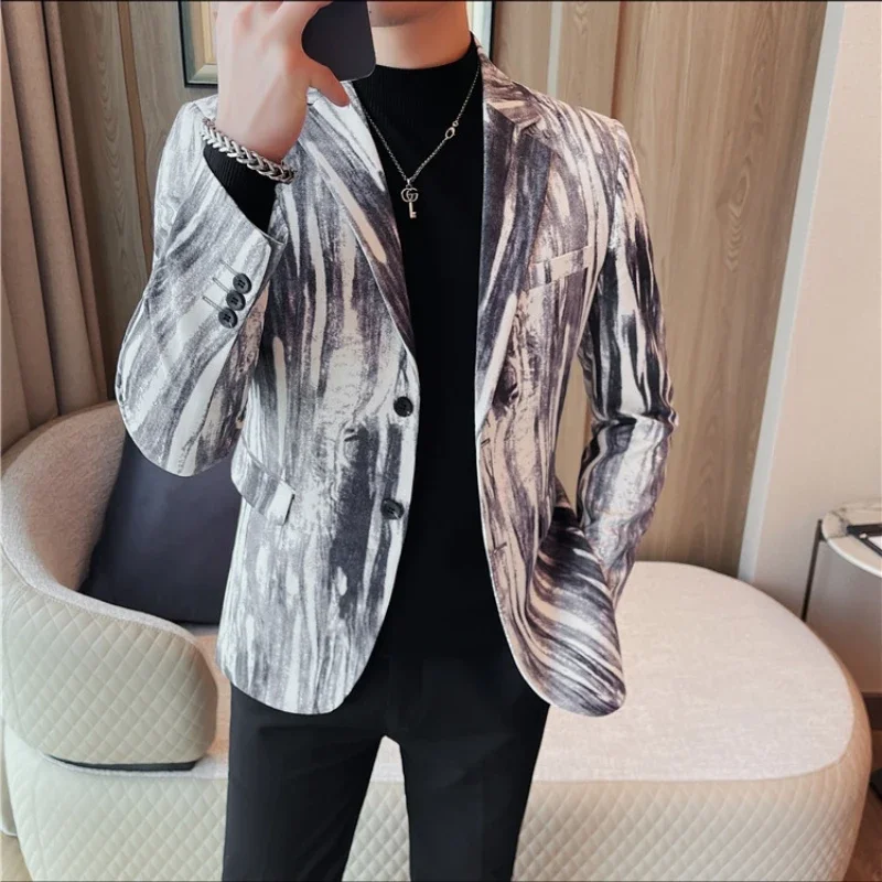 

Brand Clothing Autumn Winter Men Blazers Fashion Casual Business Suit Jackets Slim Fit Wedding Banquet Party Social Dress Coat