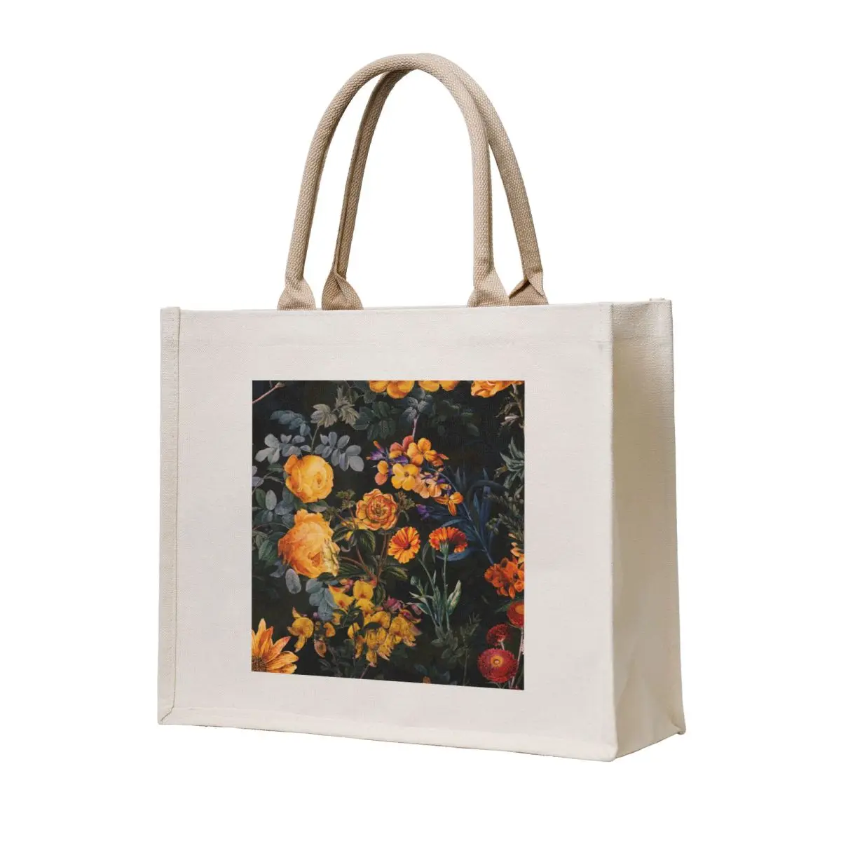 

Vintage Golden Botanical Night Garden Tote Bag Big bag women canvas shopping bag Big