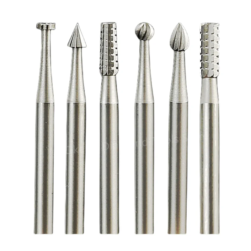 6PCS 2.35mm Shank High-Speed Steel Engraving Drill Bits Olive Core Carving Cut 1.0-2.3mm Engraving Drill Knife Milling Cutter