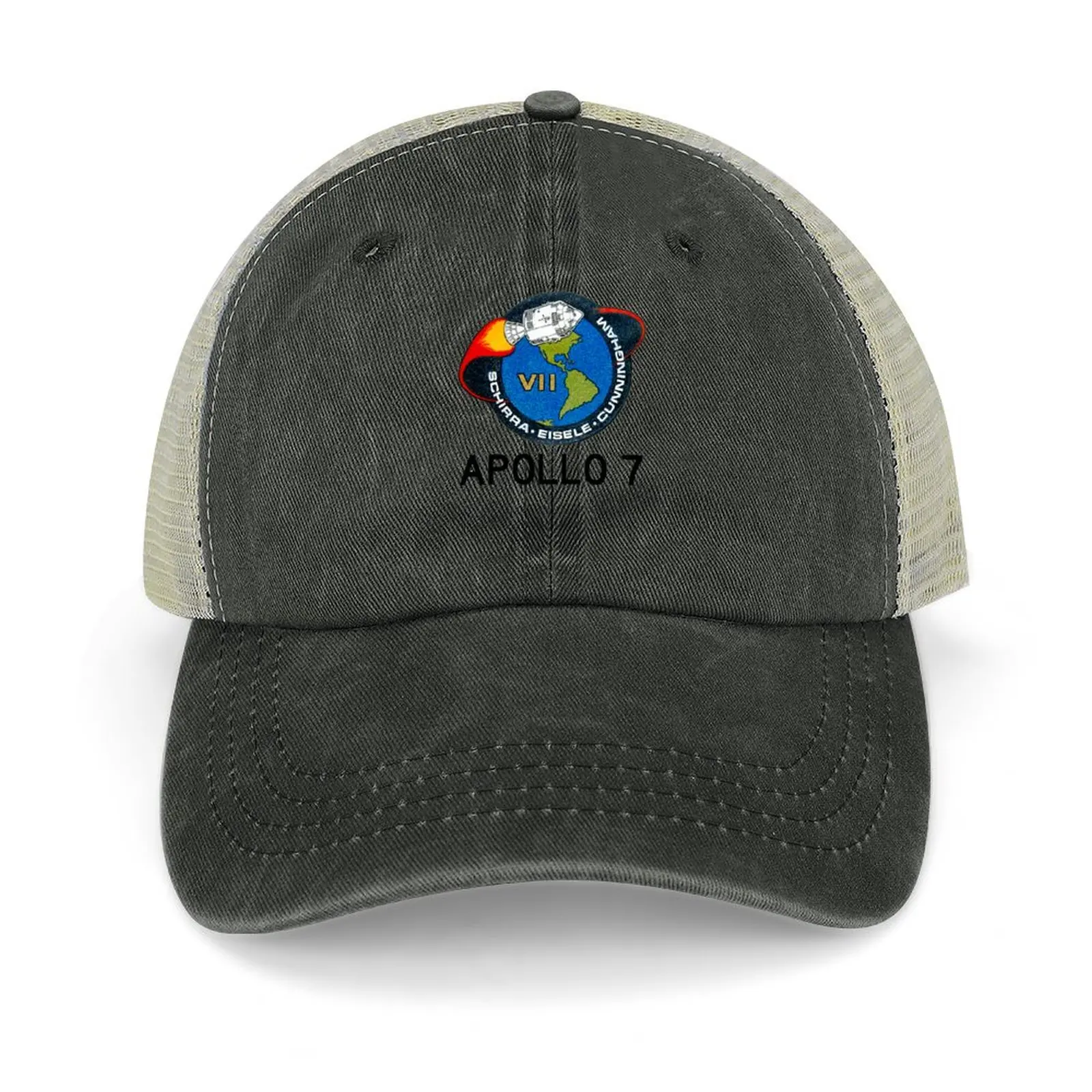 

APOLLO 7 Black TextCap Baseball Cap Luxury Man Hat men's big size hat Anime Hat Uv Protection Solar Women Men's