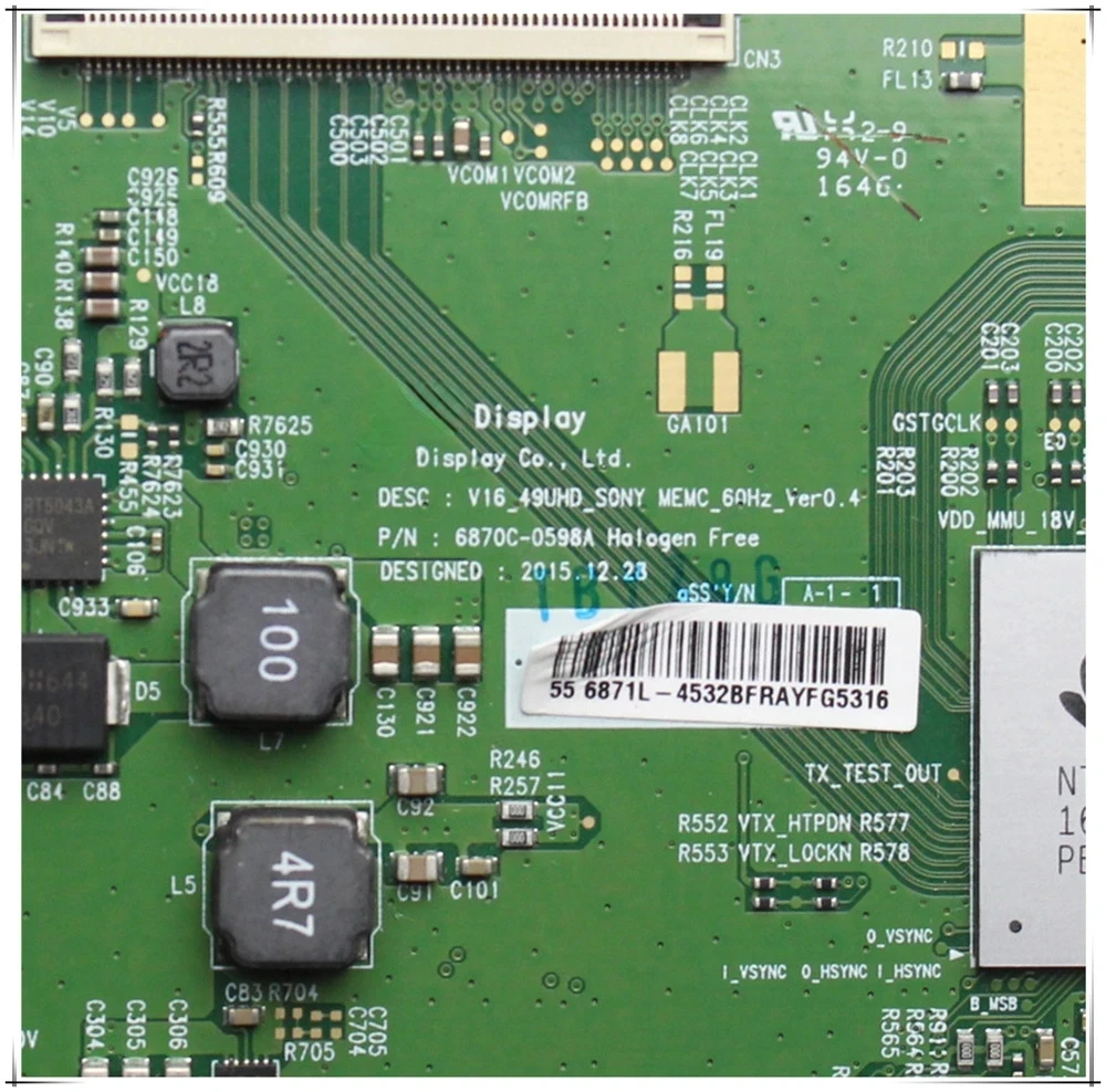 لوحة منطقية أصلية تم اختبارها بنسبة 100% V16_49UHD_SONY 6870C-0598A Fof KD-55X7066D