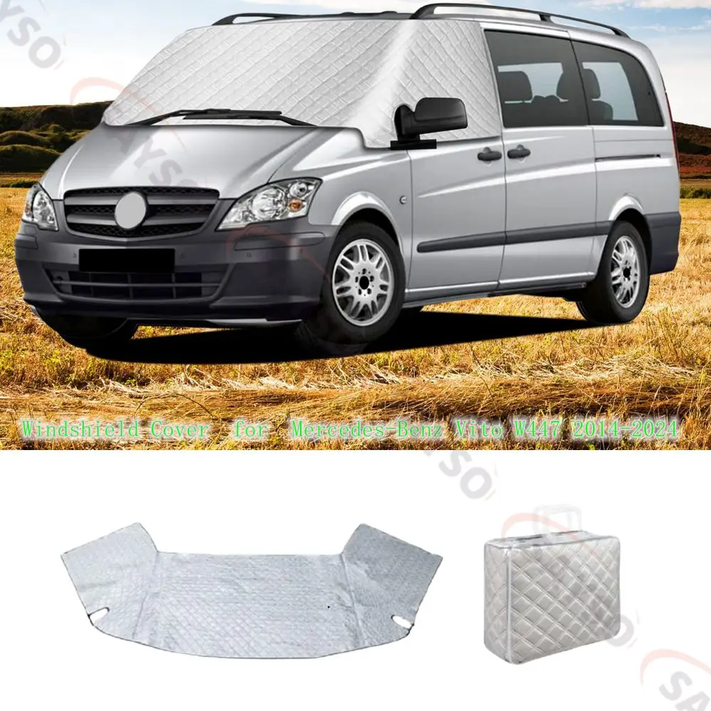 

RV Windshield Cover for Mercedes-Benz Vito W447 2014-2024 Windshield Cover for Ice and Snow RV Front Window Sunshade UV Block 5