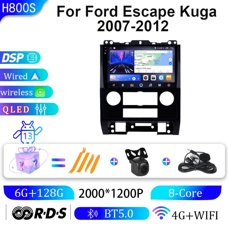 

For Ford Escape Kuga 2007 2008-2012 Car Multimedia Player Android Car Player GPS WIFI Carplay 4G Car Radio Navigation Stereo