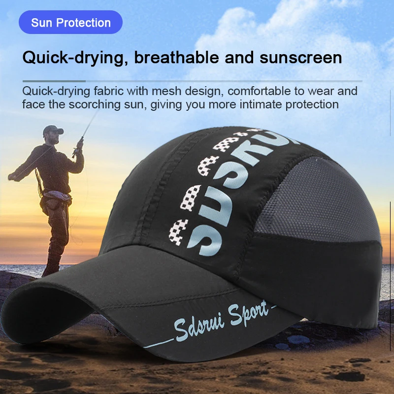 Sports Cap Men Women Summer Quick Dry Breathable Mesh Sun Hat Golf Tennis Cap Outdoor Running Hiking Camping Fishing Cap