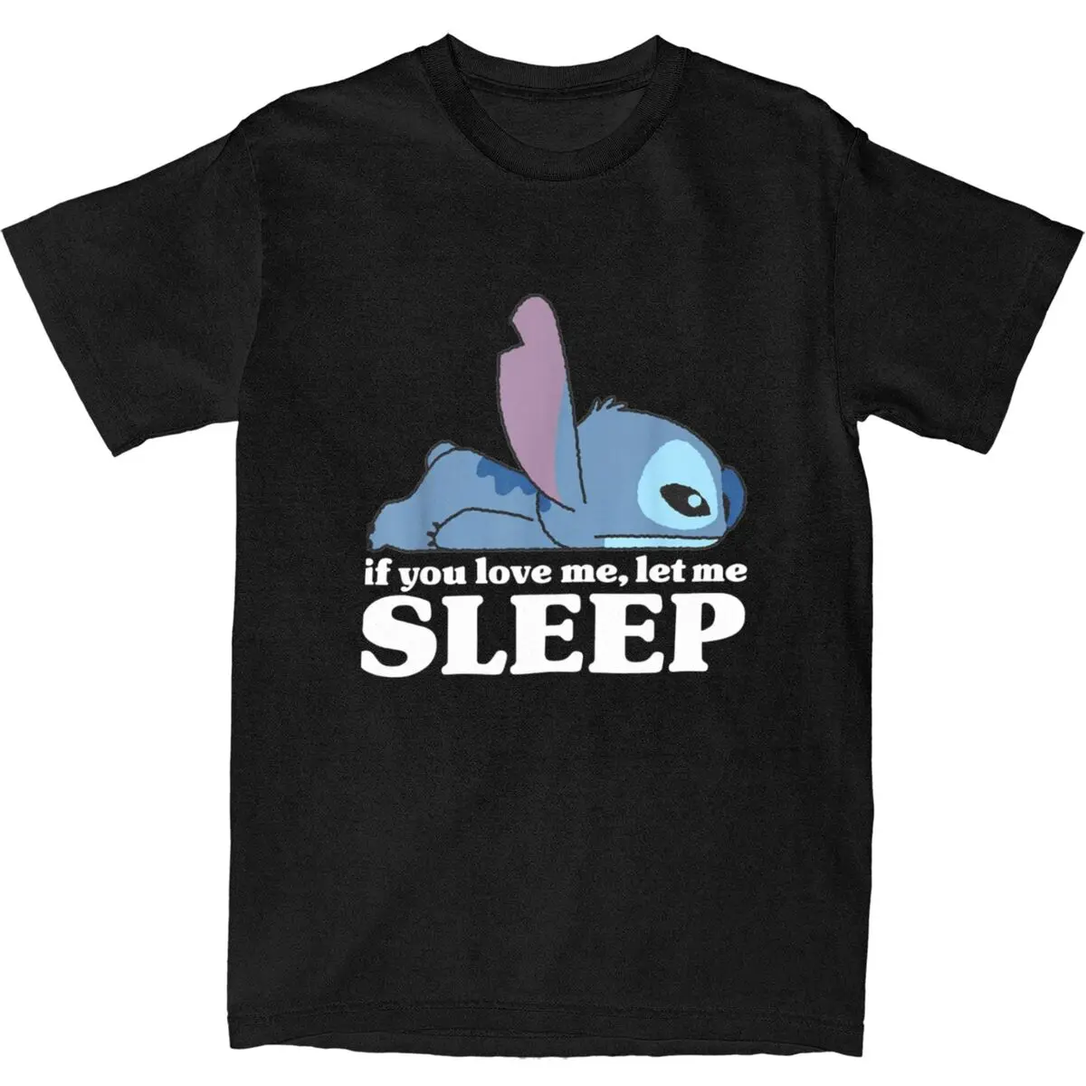 Stitch Sleepy Stitch Regalo Para Fan T Shirt Summer Vintage T Shirts Pure Cotton Trendy Cool Tshirt For Men Short Sleeve Tees