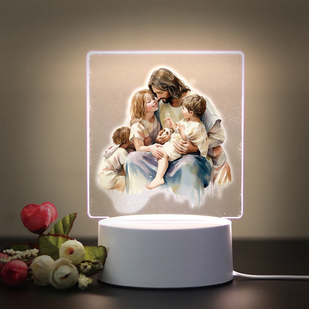 

Смешная сменная Настольная лампа с Иисусом для дома и детской комнаты