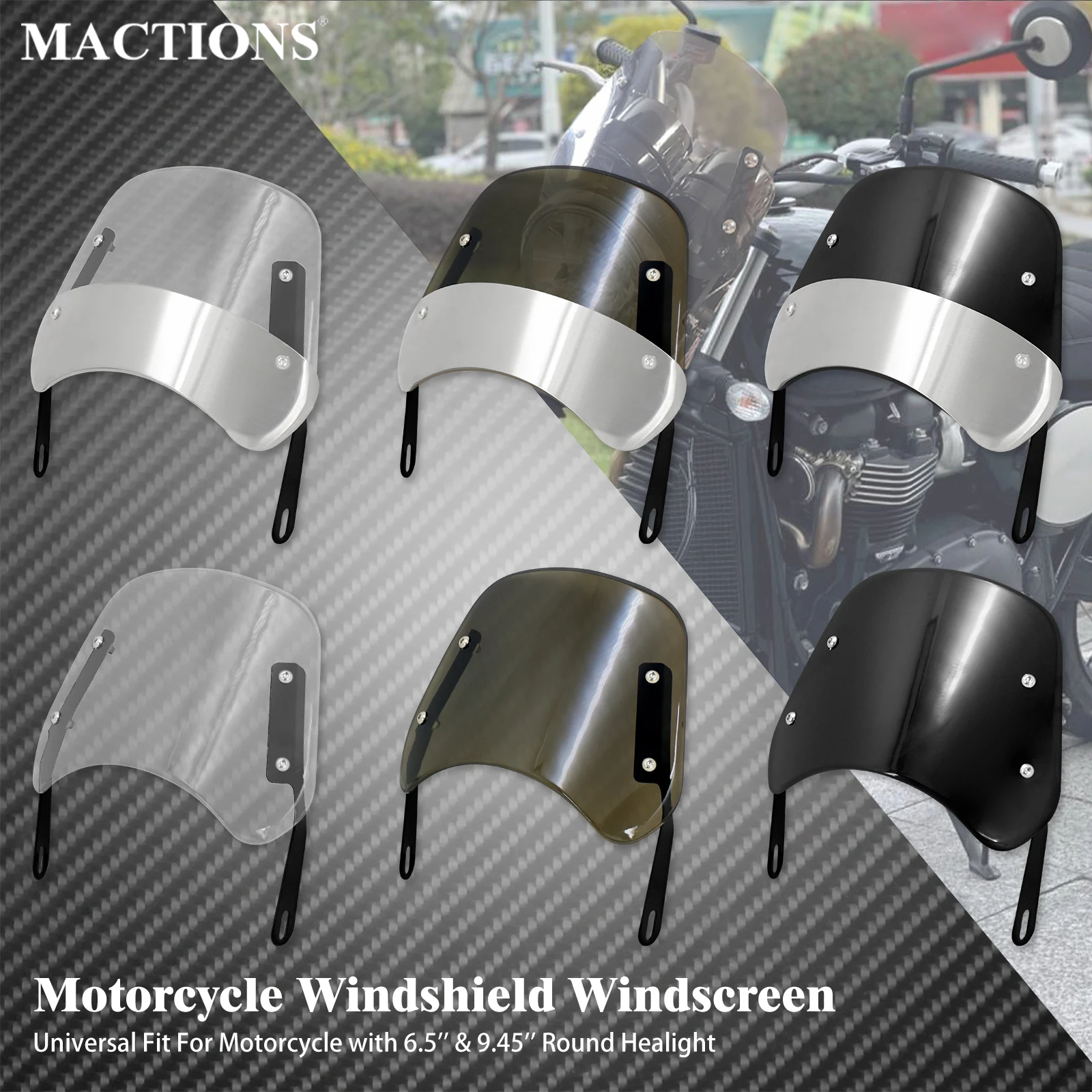 Motorcycle Universal Windshield 6.5