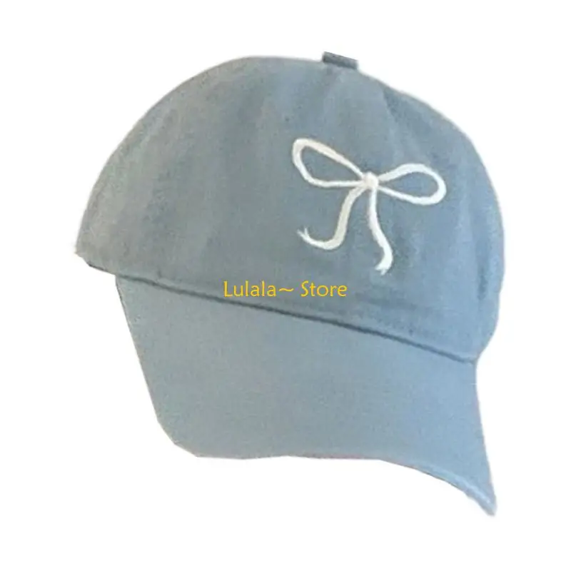 Y4QA Stylish Cotton Hat Adjustable Closure Bowknot Accent Perfect For Teen Girl Photoshoots Playdates And Outdoor Adventures
