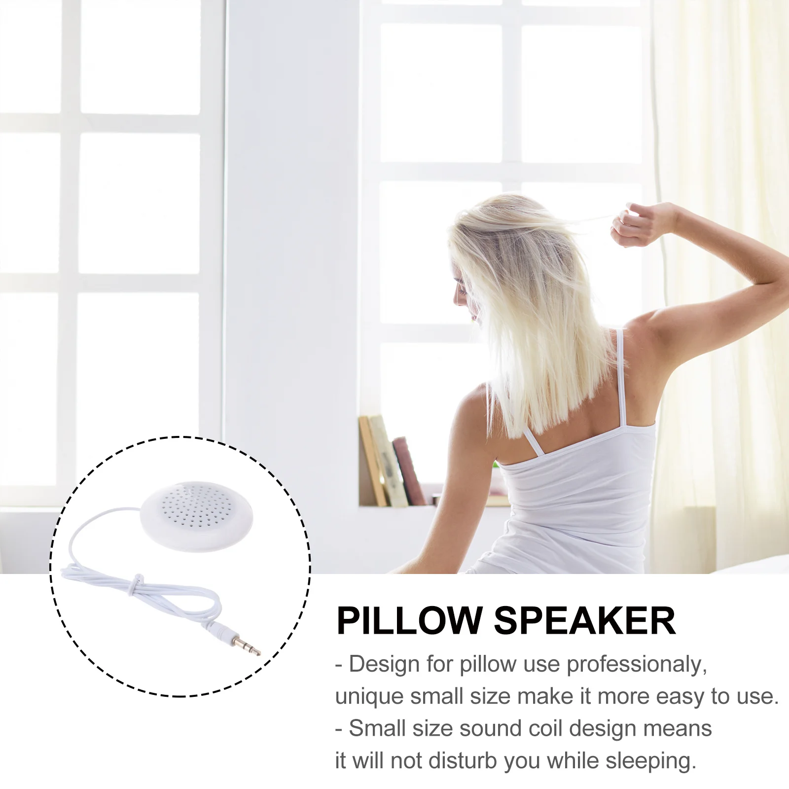 

Portable Music Mini Under Side Speaker Durable Plastic Bed Side Speakers Under Pillow Speaker White