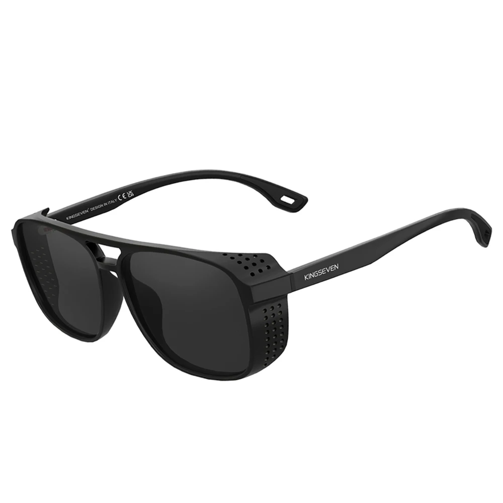 KINGSEVEN Modische Sonnenbrille mit großem Rahmen für Herren, Vintage Polarisierte Damenbrille, Fahren, Urlaub, Outdoor, UV400, TR90 – Detail 3