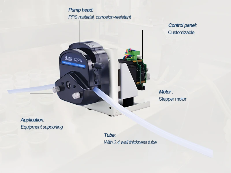 مضخة الجرعات التمعجية الصغيرة UCP302 معدات إضافية صغيرة مع محرك متدرج لتوصيل السائل الدقيق