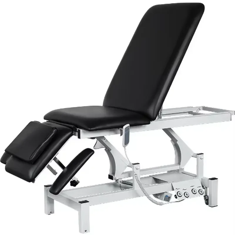 Portable Foldable Massage Table Adjustable Height Stainless Steel Frame High Density Sponge Professional Beauty Bed