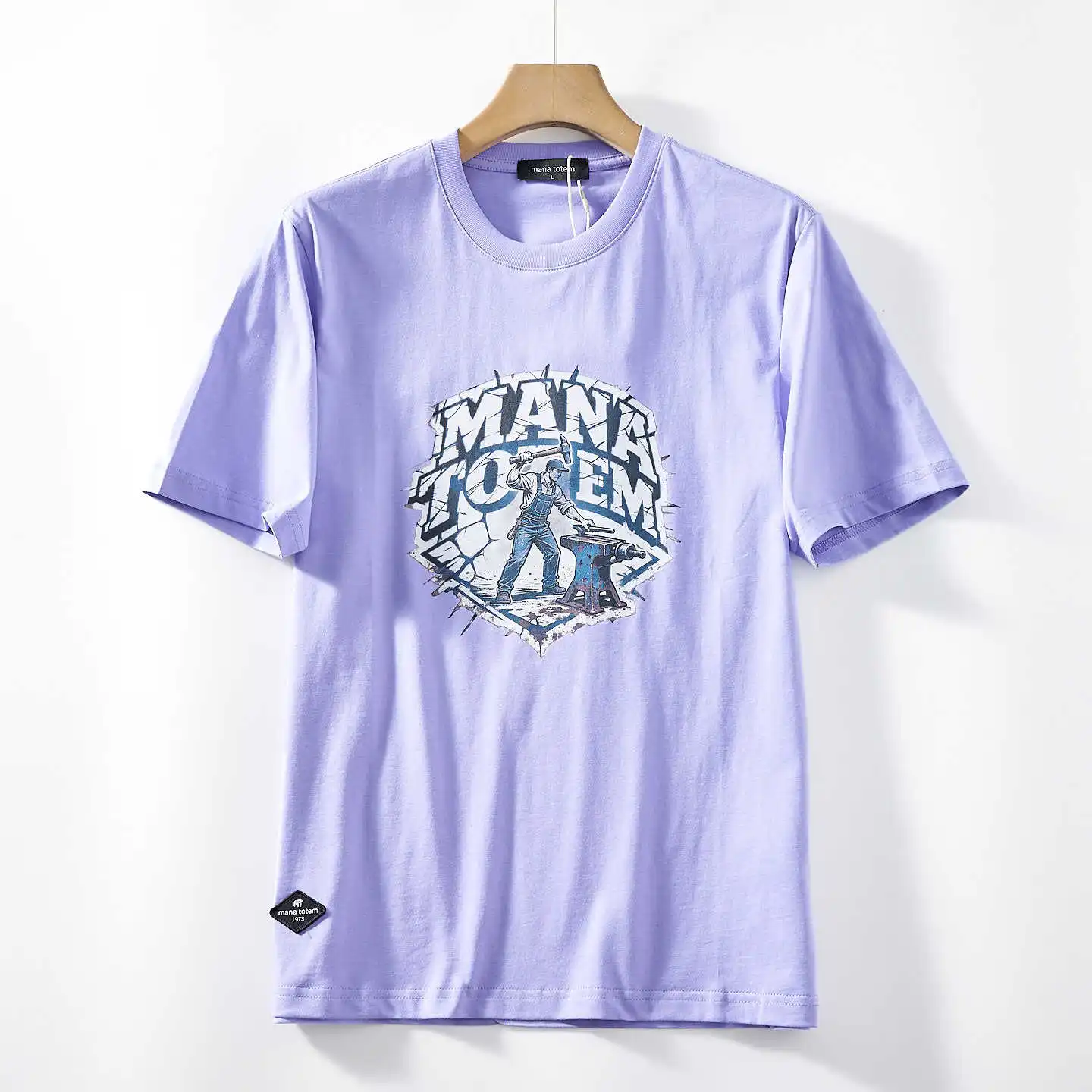 2026 Summer New American Retro Short Sleeve O-neck Letter Cowboy Printed T-shirt Men's Fashion 100% Cotton Washed Casual Tops