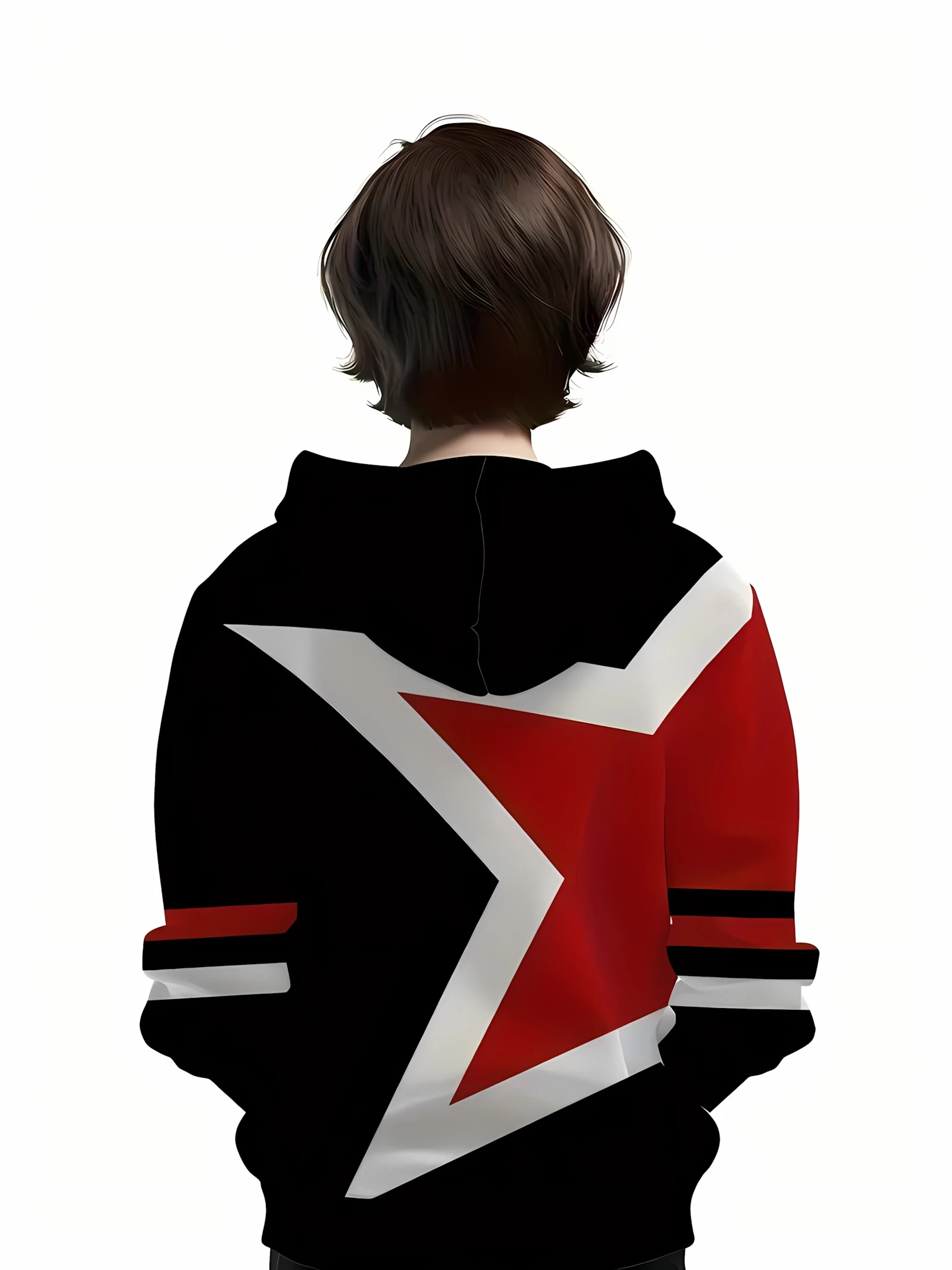 The 2025 autumn new comfortable children's hoodie with 3D five-pointed star pattern printed fashionable casual hoodie
