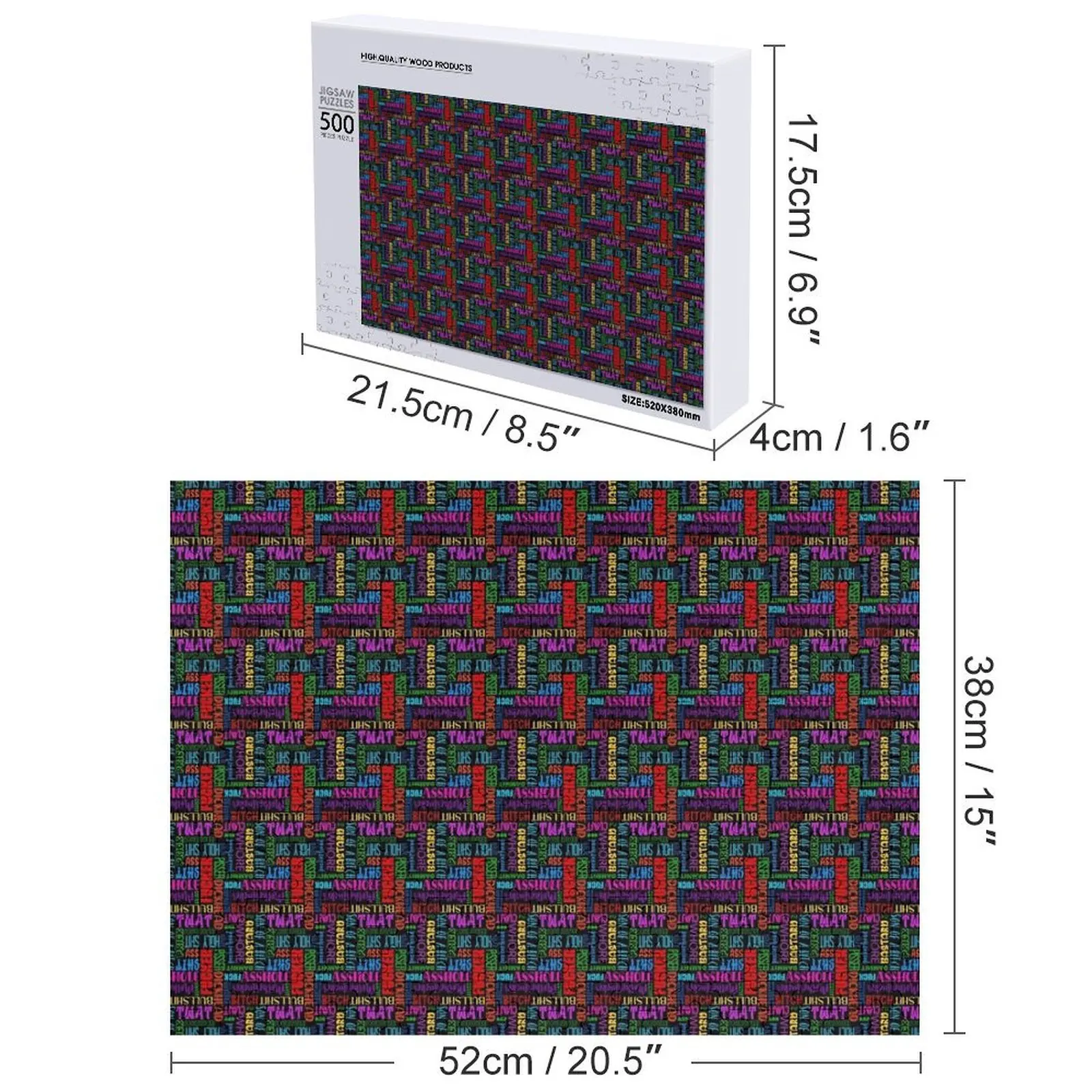 Profanities الملونة بازل قطع ألعاب رواية الحيوانات الخشبية للأطفال 2022 صناديق خشبية لغز الحيوانات الخشبية