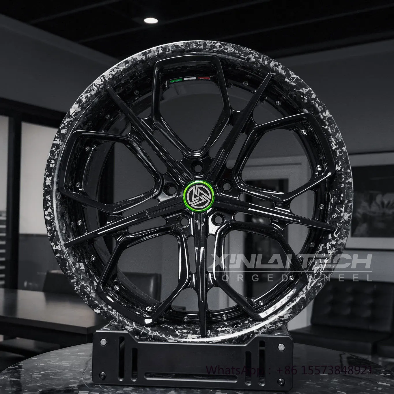 

2 Piece Deep Dish Deep Lip Polished Concave Forged Carbon Fiber Wheel 5x112 5x114.3 5x120 Custom Wheels