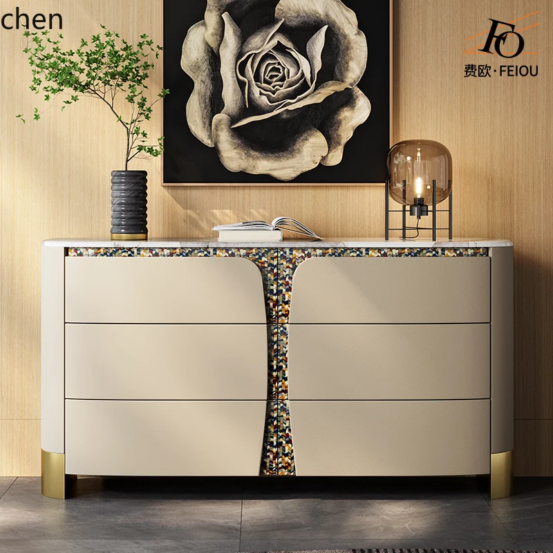 

LXC chest cabinet dining side marble bedroom TV cabinet bedside storage