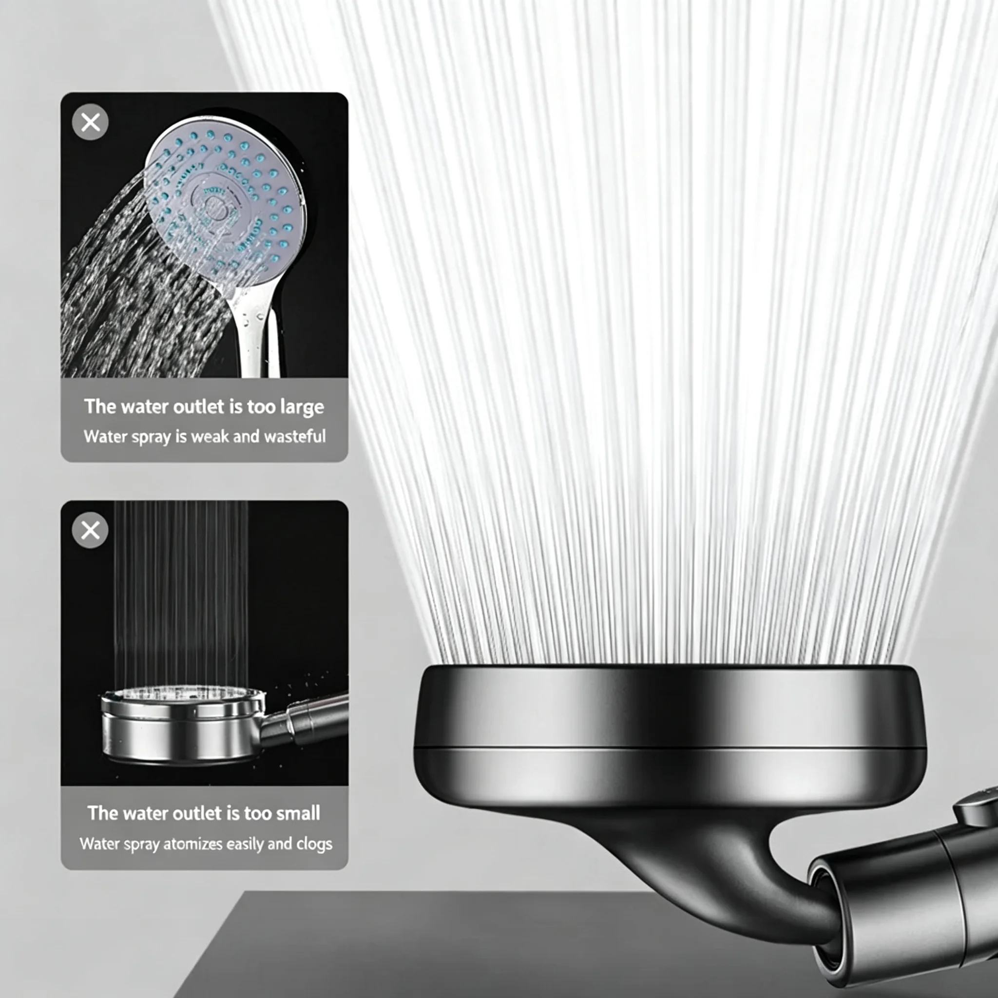 High Pressure Shower Head with Rotating Elbow, 2-in-1 Handheld & Rain Showerhead, Adjustable Bathroom Shower