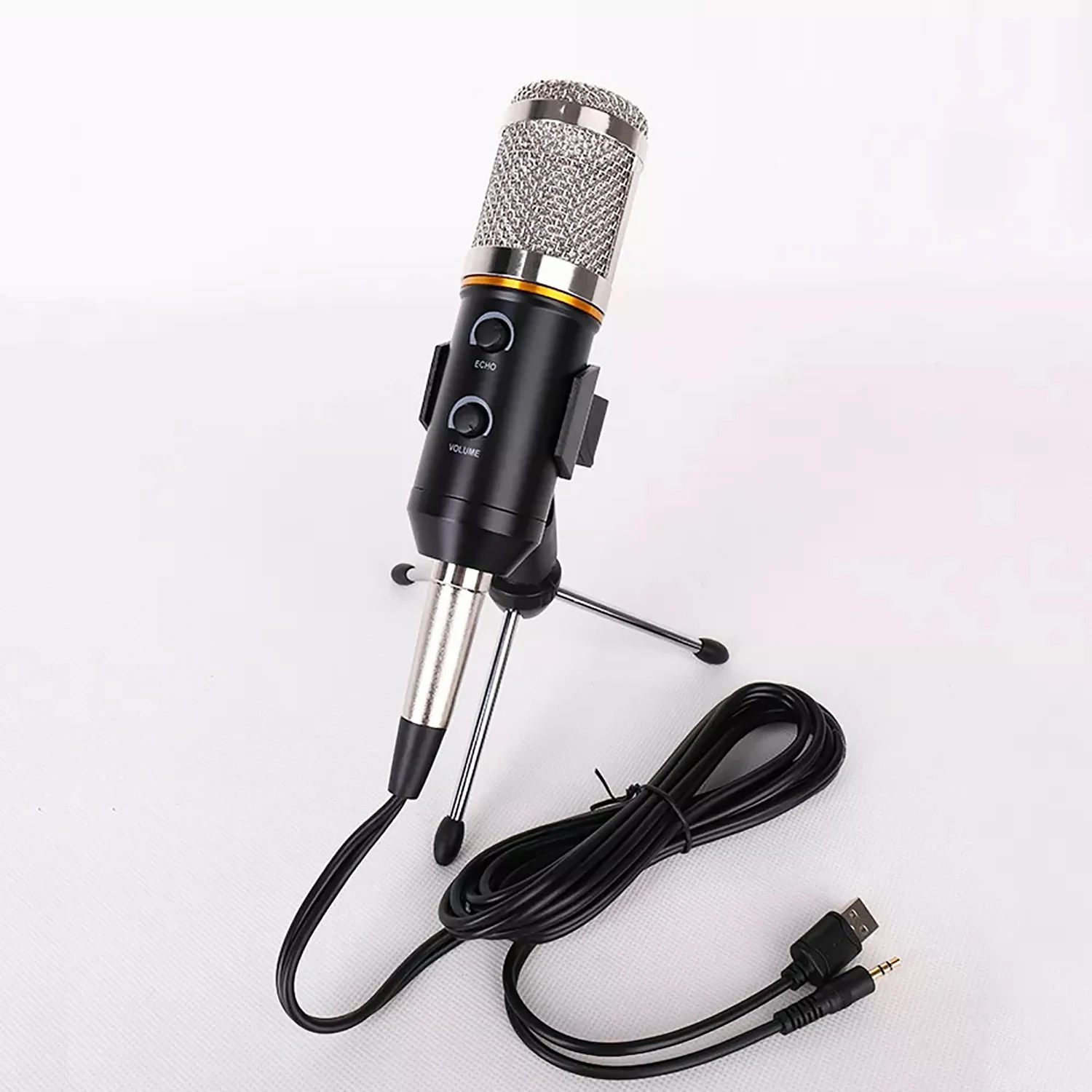 GAM-100FL Professional Desktop Capacitor Microphone USB Metal Game Singing Live Microphone