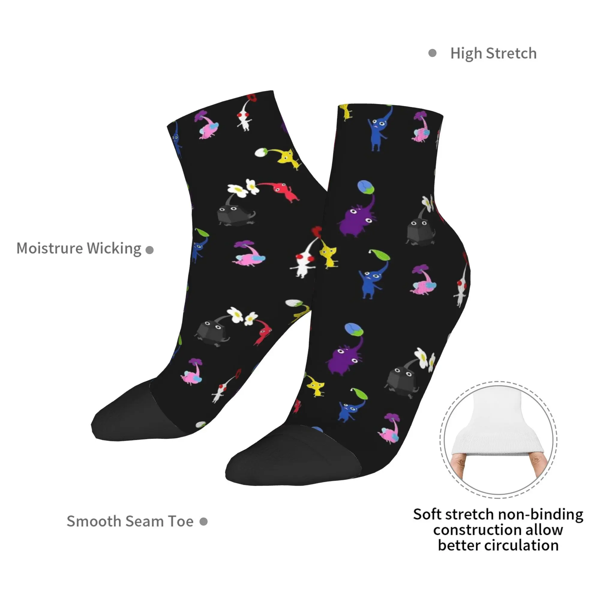 Chaussettes Pikmin Harajuku, bas absorbant la sueur, toutes saisons, accessoires pour cadeaux de noël unisexes