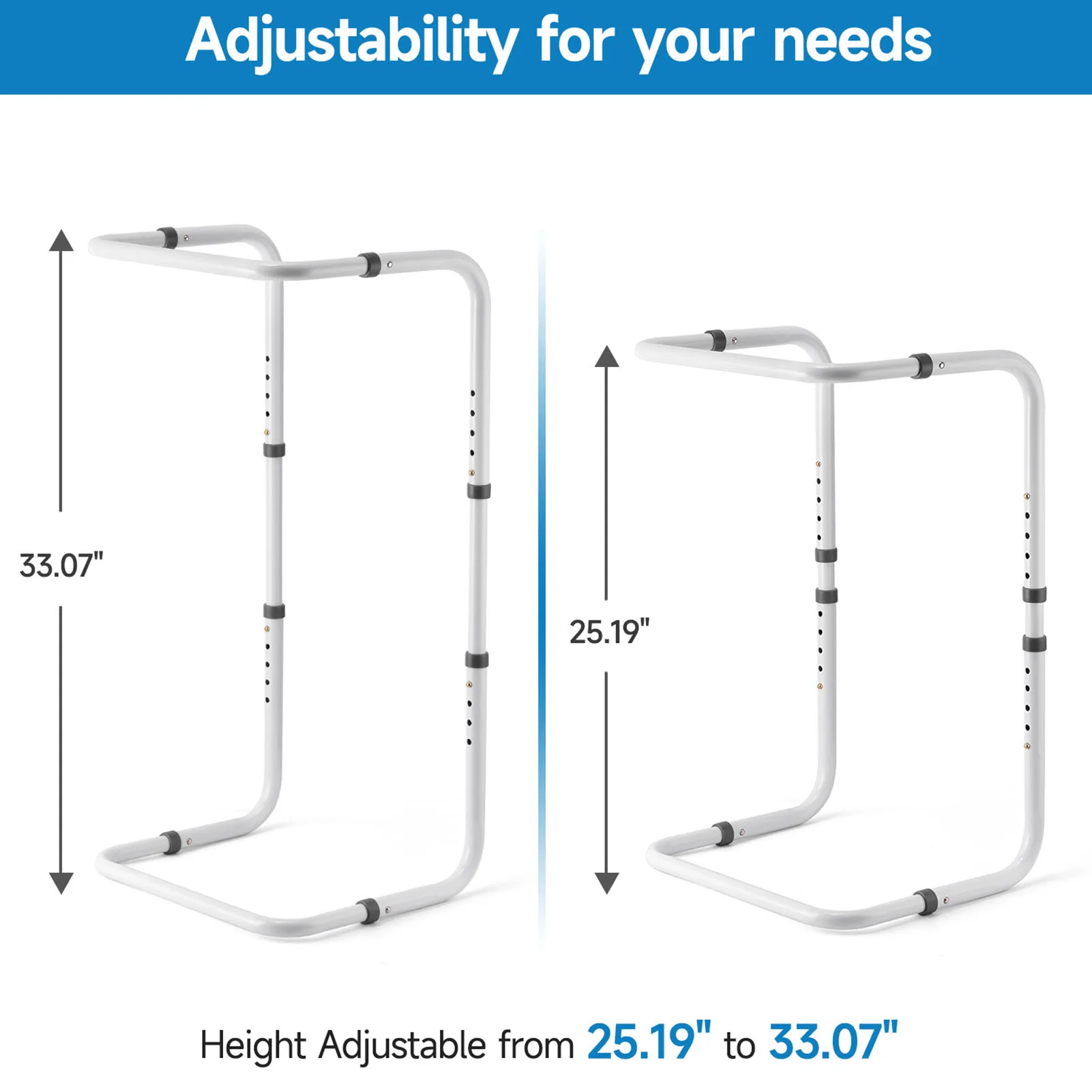 Bed  for Feet Lightweight Sheet Riser Aluminum Alloy Reduce Pressure Height Adjustable with Clips for Knee Arthritis
