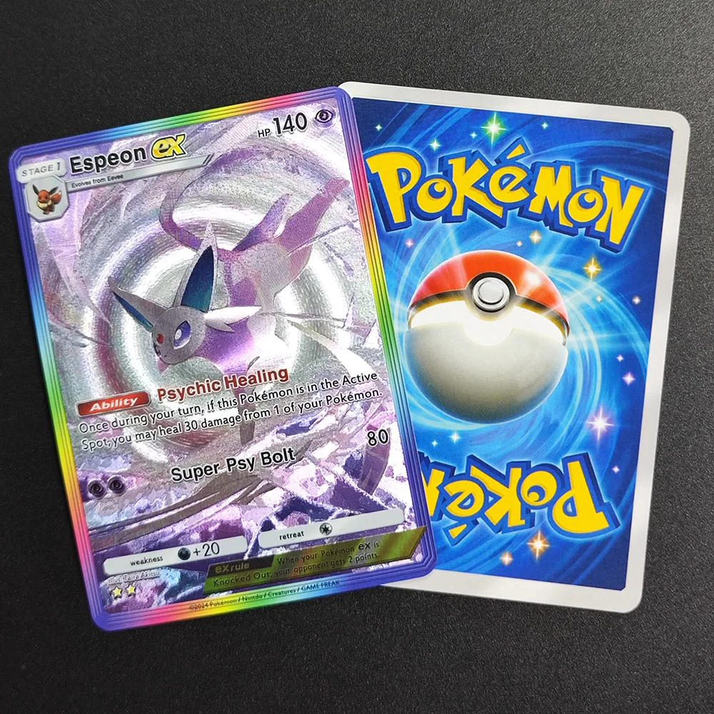 9PCS/Set TCG Pocket Umbreon Totodile Spinarak Tyranitar Stantler Delibird Xatu Espeon Game Collection Texture Flash Card Toy