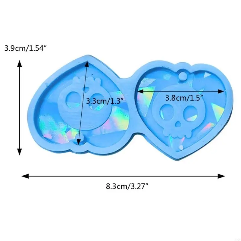 U90E Trang sức Mặt dây chuyền nhựa SPARPLING Hình dạng trái tim Epoxy Mold Earring Mold Mold