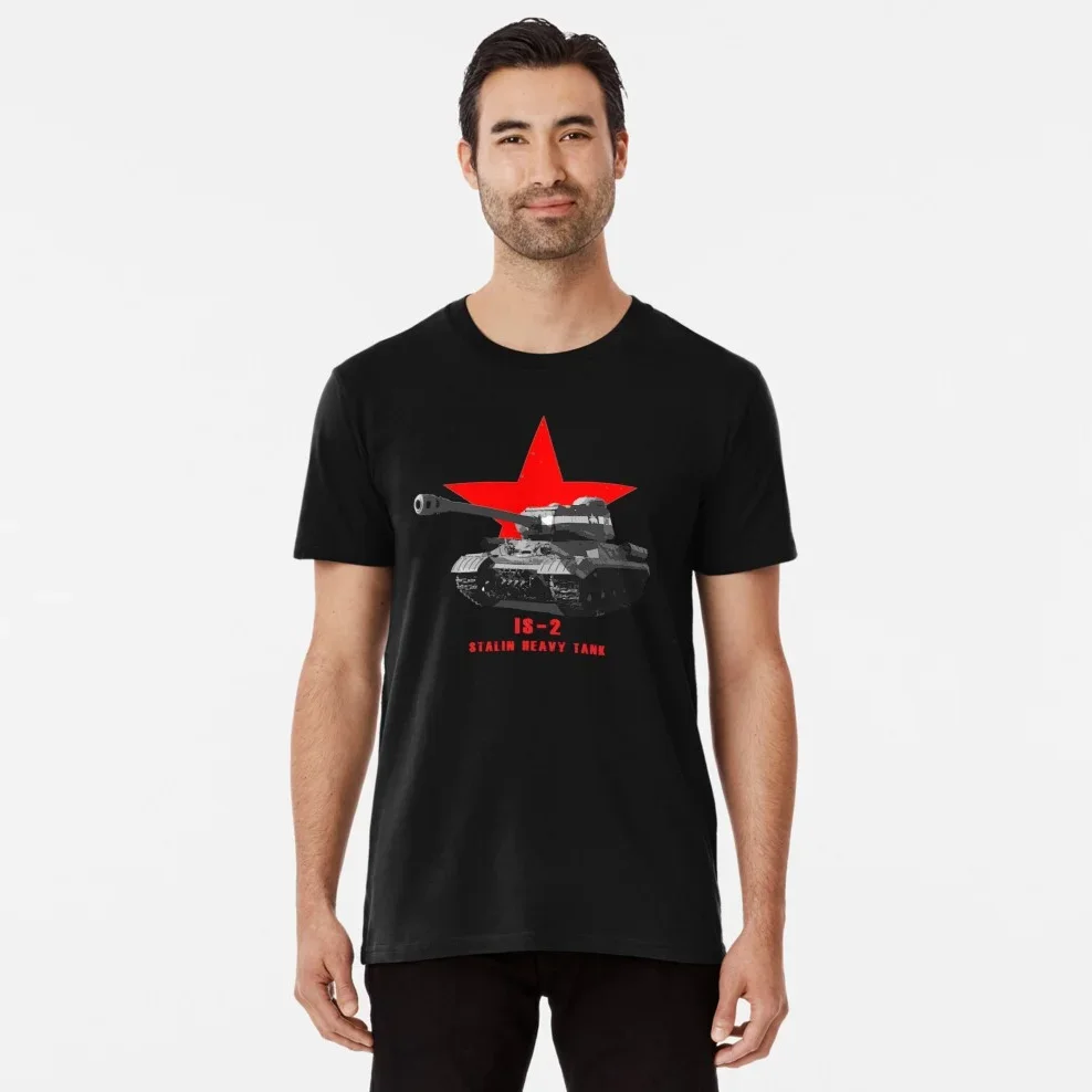 WWII Soviet IS-2 Iosip (Joseph) Stalin Heavy Tank T-Shirt 100% Cotton O-Neck Short Sleeve Summer Casual Mens T-shirt Size S-3XL