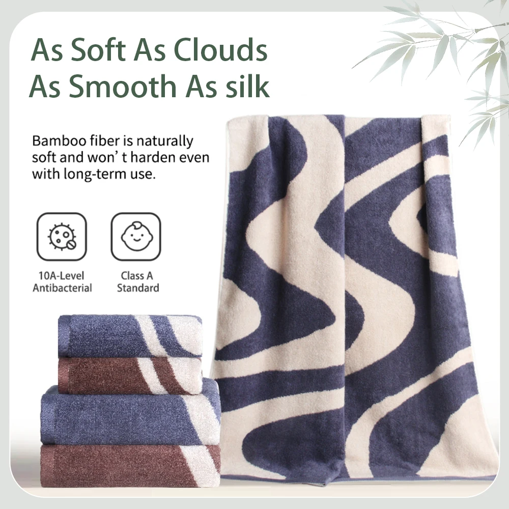 Thicker 100% Bamboo Fiber Bath Towel Sets Absorbent Adult Bath Towels Soft Face Hand Shower Towel for Bathroom Towel Set