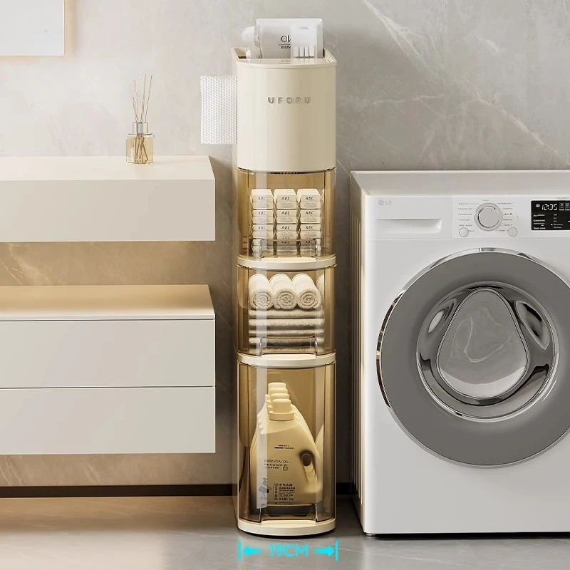 Floor-standing Bathroom Cabinet Movable Narrow Storage Cabinet Multi Purpose Drawer Toilet Organization Cabinets Home Furniture